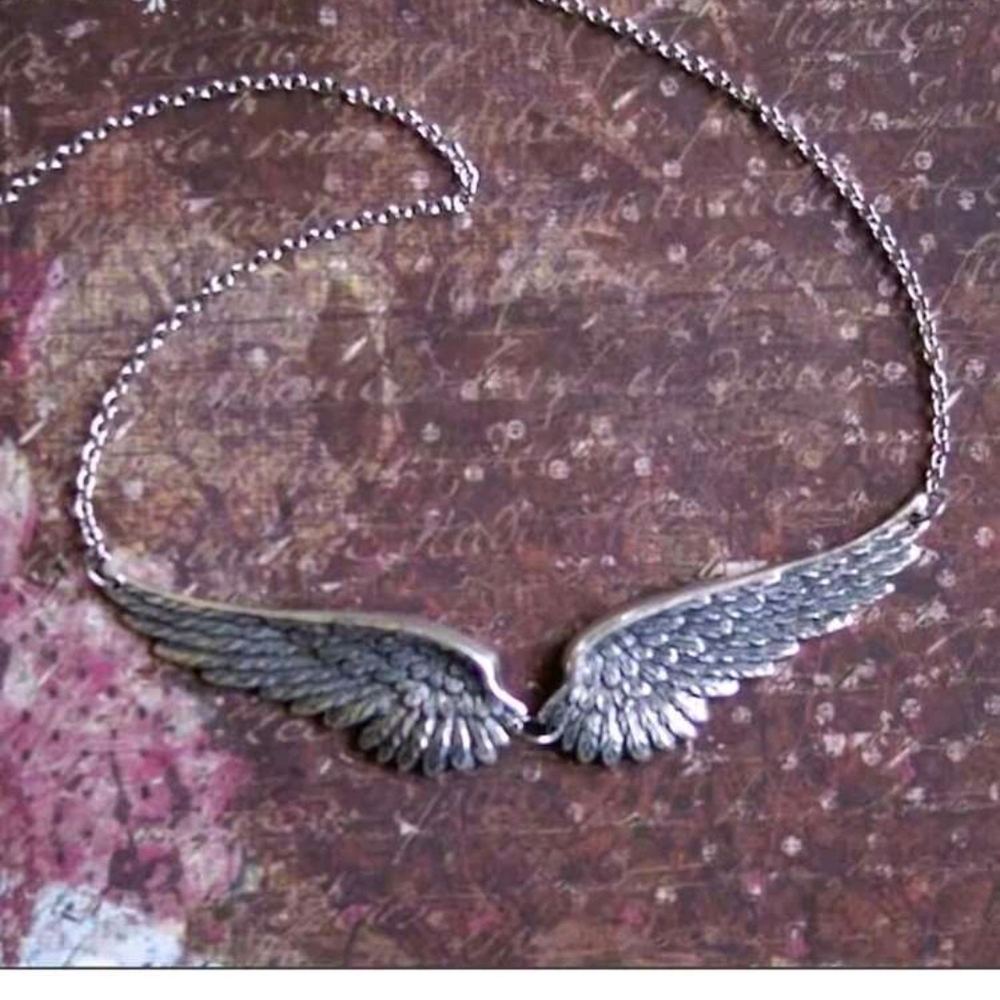 Hot Topic Silver Angel Wing Necklace
